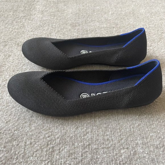 Rothy’s Shoes - Rothy’s Shoes Womens Size 7.5 Black The Flat Round Toe Casual Knit Ballet Flats